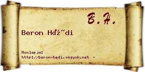 Beron Hédi névjegykártya